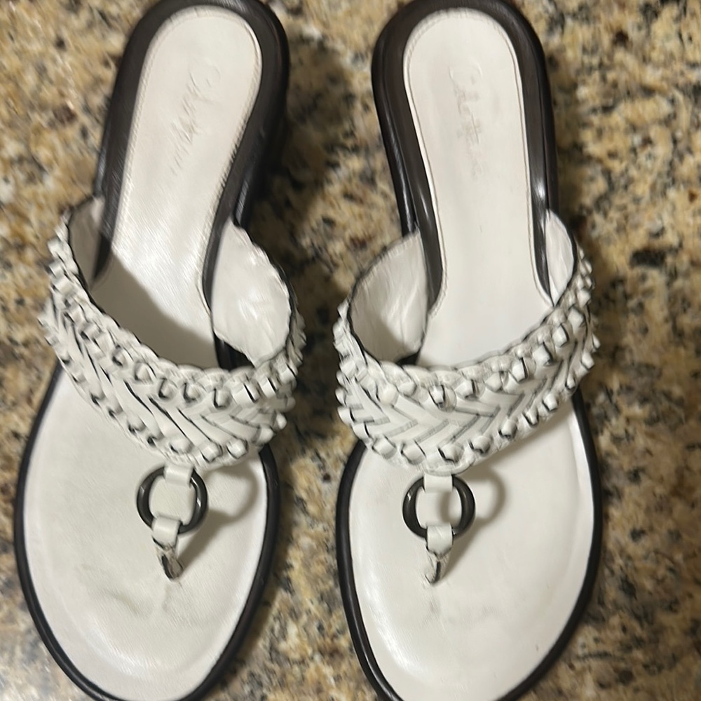 Cole Haan White Braided Women's Sandals